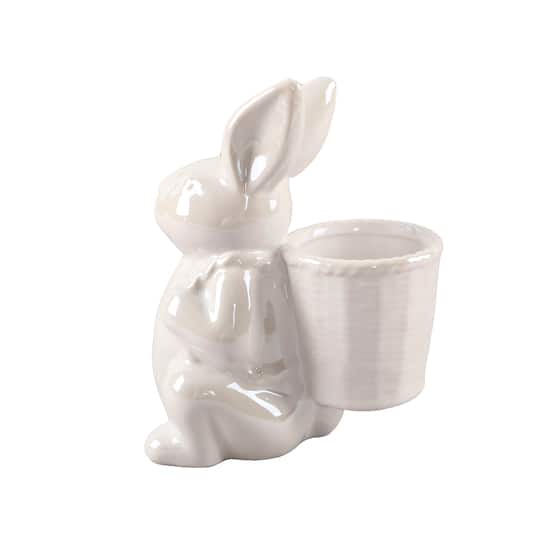 Flora Bunda&#xAE; 7&#x22; Ceramic Bunny with Basket Planter